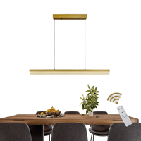 Lampa Wisząca Żyrandol LED 22W 90cm z Pilotem Złota Nowoczesna Ściemnialna