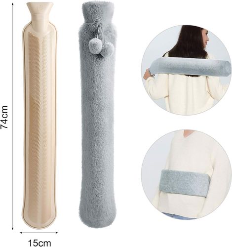 Długi termofor 2L w pluszowym pokrowcu 73 x 14cm na Arena.pl