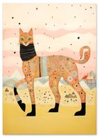 Plakat ilustracja wysoki kot 40x50 cm