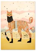 Plakat ilustracja wysoki kot 70x100 cm