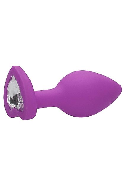 Diamond Heart Butt Plug - Regular - Purple zdjęcie 6