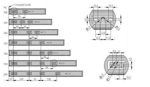Prowadnica meblowa kulkowa GTV VERSALITE TOUCH PRO H45 mm, 450 mm, push to open, cichy domyk na Arena.pl