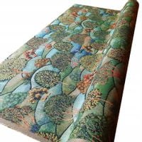 Tkanina obiciowa tapicerska jabłonie na wzgórzu Gobein 0,5mb zielony