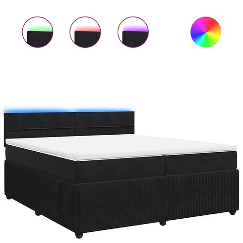 Łóżko kontynentalne z materacem, czarne, aksamit 200x200 cm na Arena.pl