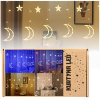LAMPKI ŚWIATEŁKA ŚWIĄTECZNE KURTYNA ŚWIETLNA KSIĘŻYCE ZIMNY BIAŁY ŚWIĘTA