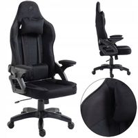 FOTEL GAMINGOWY BIUROWY OBROTOWE KRZESŁO DO BIURKA BIURA czarny WELUR