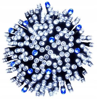 LAMPKI CHOINKOWE 1000 LED BIAŁE ZIMNE + NIEBIESKI FLASH FLESZ BŁYSK ZEW 70M na Arena.pl