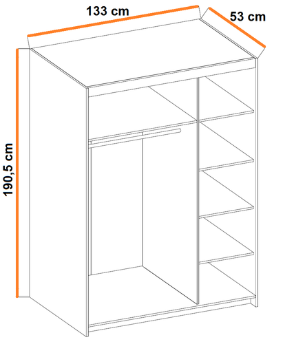 Pojemna szafa trzydrzwiowa + Duża Komoda z oświetleniem LED Biały mat na Arena.pl