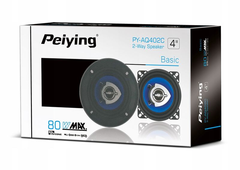 Głośniki samochodowe 10cm 2 drożne Peiying zdjęcie 4