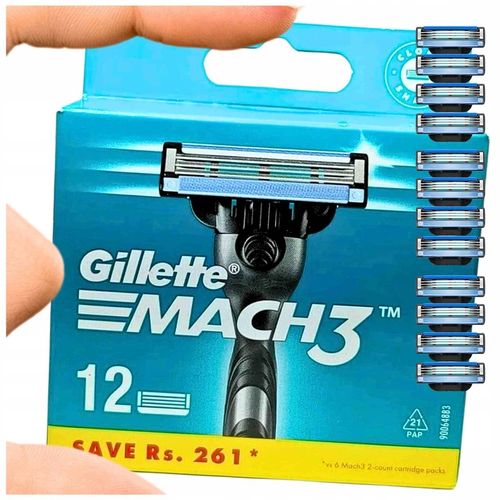 Gillette Mach 3 wkłady ostrza nożyki do maszynki do golenia Mach3 12 sztuk na Arena.pl