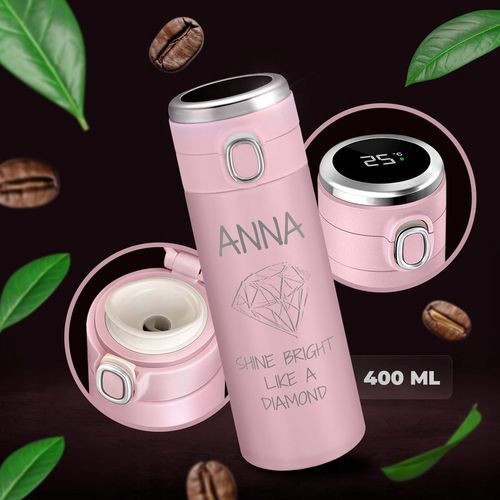 Kubek Termiczny z Grawerem Termos Smart Wyświetlacz 400ml Prezent dla Mamy na Arena.pl