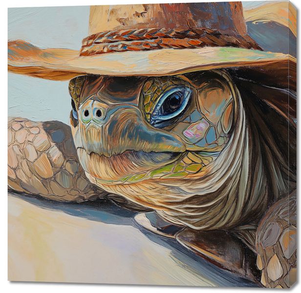 Obraz 100x100cm Żółwi Kapelusznik zdjęcie 1