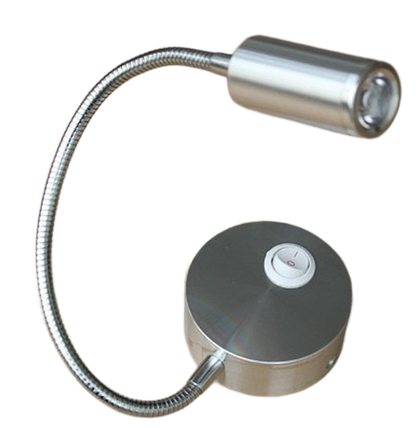 Srebrna lampka FLEXI nocna do czytania do sypialni Kiniet LED 3W Wobako zdjęcie 9