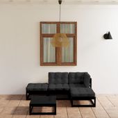 Emaga 5-cz. zestaw wypoczynkowy do ogrodu, z poduszkami, lita sosna