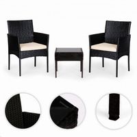 KOMPLET MEBLI OGRODOWYCH MULTIGARDEN STAL TECHNORATTAN SZKŁO