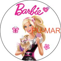 Opłatek na tort Urodziny Barbie Lalka Postać Księżniczka Tekst Gratis