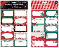 ETYKIETY NA PREZENTY 20 SZTUK CHRISTMAS INTERDRUK