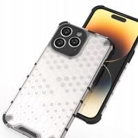 honeycomb etui iphone 14 pro max pancerny hybrydowy pokrowiec przezroczyste