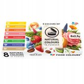 NATURALNE BARWNIKI SPOŻYWCZE W PROSZKU - 8 KOLORÓW 8x2,5g