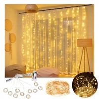 KURTYNA ŚWIETLNA LED LAMPKI GIRLANDA 3X3M 300LED Z PILOT BIAŁE CIEPŁE