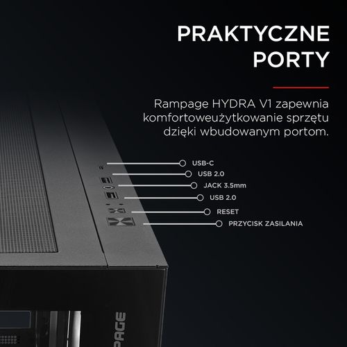 Obudowa Rampage Hydra V1 ARGB Black na Arena.pl