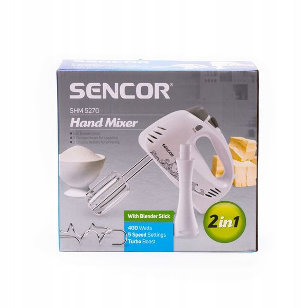 Lekki mikser ręczny blender CICHY 400W TURBO 5 pręd Sencor SHM 5270-EUE3 zdjęcie 3