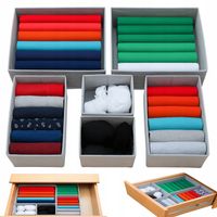 ZESTAW 6 ORGANIZERÓW ORGANIZER NA BIELIZNĘ DO SZUFLADY SZAFY POJEMNIKI