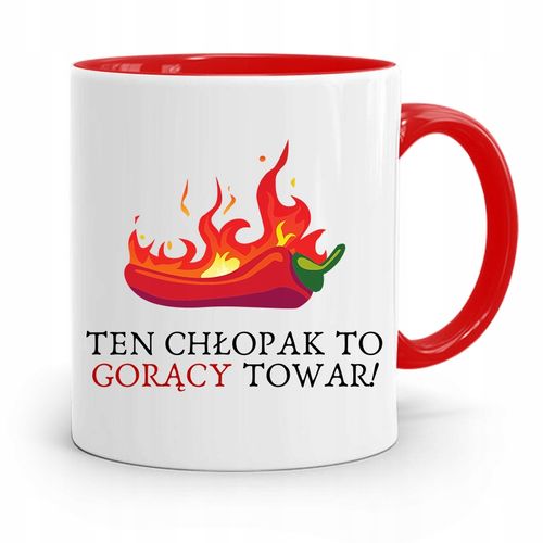 Kubek Czerwony Prezent Dla Chłopaka Gorący Towar! Z Nadrukiem Ze Zdjęciem na Arena.pl