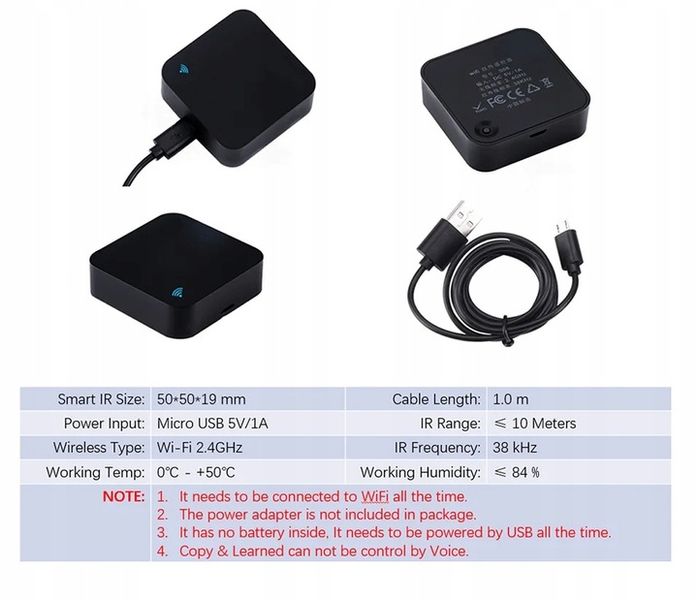 INTELIGENTNY PILOT WIFI IR NA PODCZERWIEŃ ALEXA/GOOGLE ASSISTANT zdjęcie 3