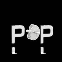 MINET Srebrne kolczyki litera "P"