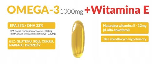 OMEGA 3 FORTE KWASY EPA330 DHA220+WITAMINA E 90tab na Arena.pl