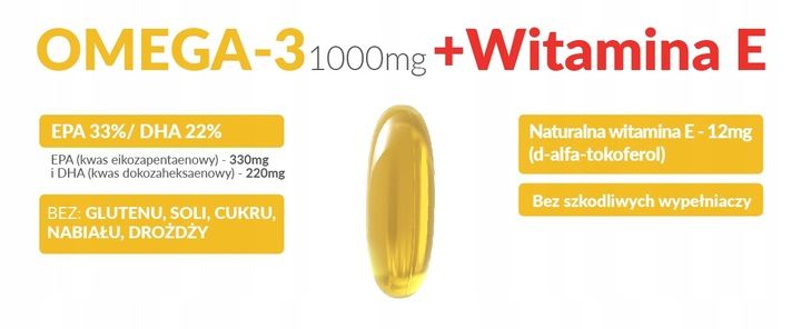 OMEGA 3 FORTE KWASY EPA330 DHA220+WITAMINA E 90tab zdjęcie 3