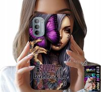 ETUI DO MOTOROLA G31 / G41 - ANTI SOCIAL BUTTERFLY RÓŻOWY MOTYL + FOLIA
