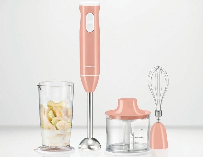 Blender ręczny SilverCrest SSMS 600 E3 rozdrabniacz mikser pojemnik różowy zdjęcie 3