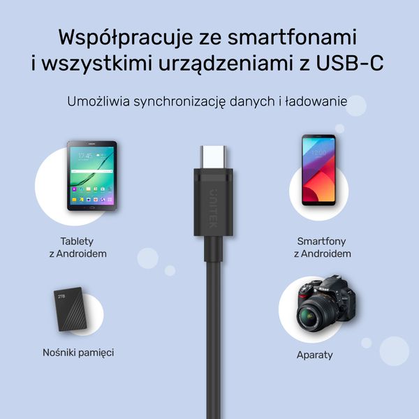 Unitek przewód USB 3.1 typ A - typ C M-M 3 m zdjęcie 5