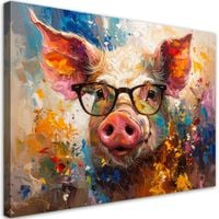 Obraz do pokoju nastolatka dziecka, Kolorowa świnka w