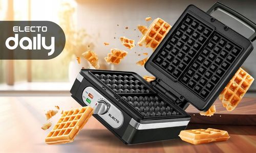 GOFROWNICA ELECTO 2200W Z REGULACJĄ TEMPERATURY 2 DUŻE CHRUPIĄCE GOFRY na Arena.pl