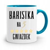 Dla Baristy Baristki Kawiarki Kubek Błękitny Z Nadrukiem Ze Zdjęciem