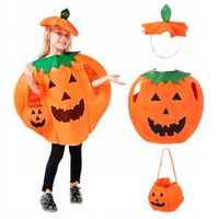KOSTIUM przebranie strój DYNIA HALLOWEEN wiaderko i opaska ZESTAW rozmiar S