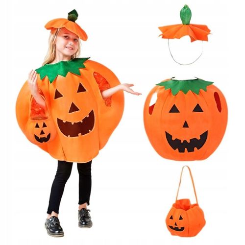 KOSTIUM przebranie strój DYNIA HALLOWEEN wiaderko i opaska ZESTAW rozmiar S na Arena.pl