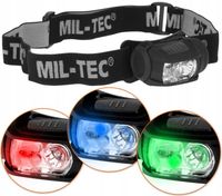 Latarka Czołowa Czołówka MIL-TEC 4 kolory LED LUXEON 65lm czerwone