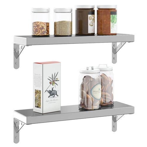 Wsporniki do półek, 4 szt., 15x2,5x11,5 cm, srebrna stal na Arena.pl