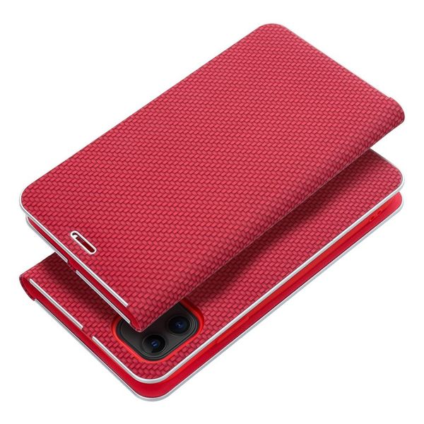Kabura LUNA Book Carbon do IPHONE 16 Plus czerwony zdjęcie 1