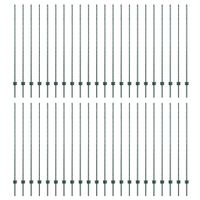 Słupki ogrodzeniowe 44 pcs Zielony 200 cm Stal