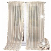 Gotowa Firana Koronkowa STYL BOHO BEŻ TAŚMA PIĘKNA 145x250 LG241 NOWOŚĆ HIT