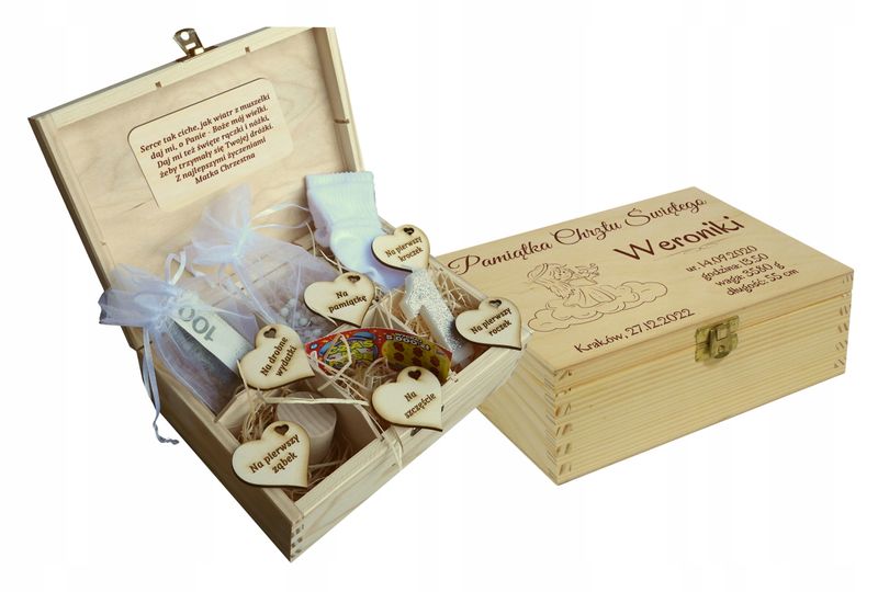 PUDEŁKO WSPOMNIEŃ PREZENT CHRZEST ROCZEK METRYCZKA zdjęcie 1