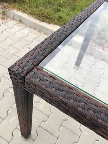 Duży STÓŁ na 8 osób TECHNORATTAN SZKŁO 190cm na Arena.pl