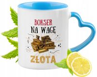Dla Boksera Kubek Błękitny Z Uszkiem W Kształcie Serca Na Prezent