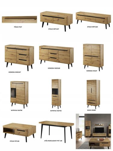 MALMO - PÓŁKA P107 CM DĄB ARTISAN na Arena.pl