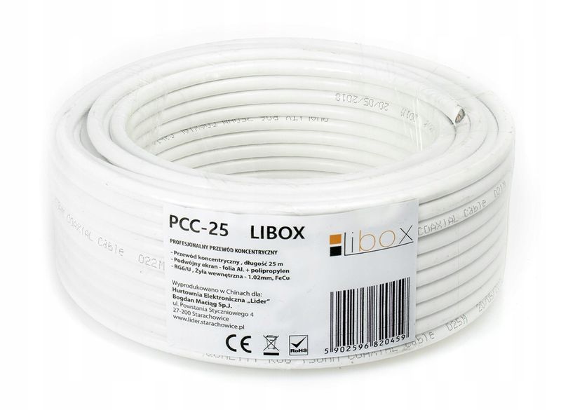 KABEL PRZEWÓD KONCENTRYCZNY ANTENOWY CCS 25M HQ 4K zdjęcie 1